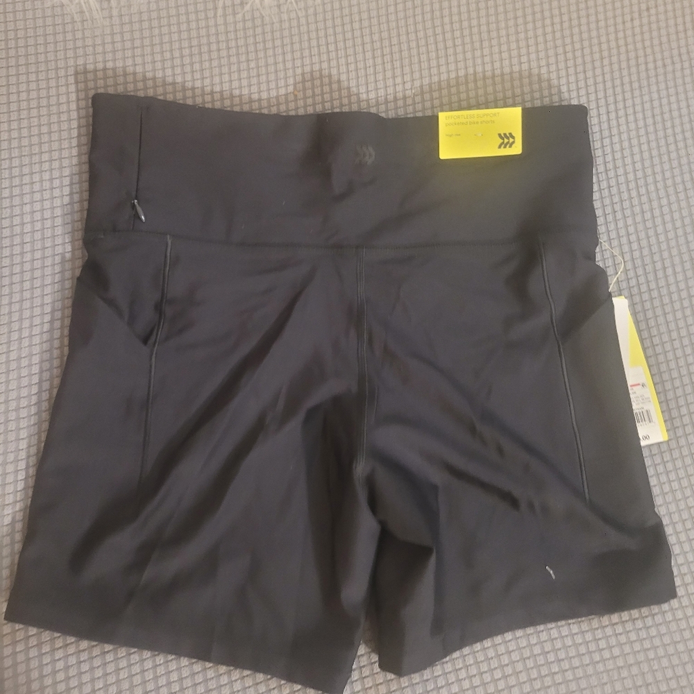 All In Motion High Rise Pocket Bike Black Women's Shorts
